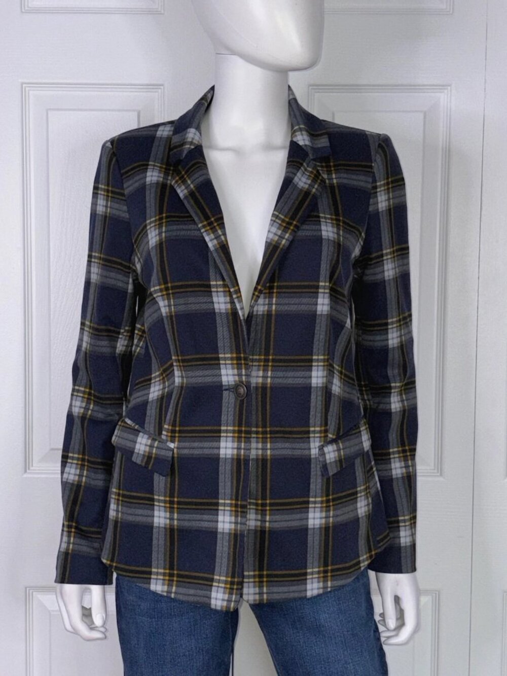 J&L STUDIO women's plaid blazer medium